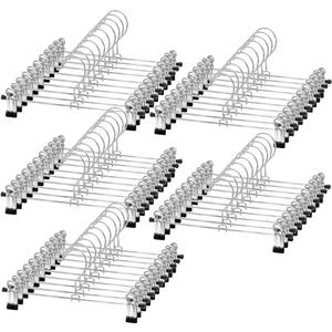 NORTHERN BROTHERS Pants Hangers 50 Pack, Skirt Hangers with Clips Shorts Hanger Closet Heavy Duty Clothes Hangers for Trousers Shirt Jeans Slim Hangers for Women Men