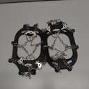 Ice Cleats,Spikes CramponsTraction Snow Grips for Boots Shoes Women Men Kids, Anti Slip Stainless Steel Footwear Spikes for Hiking Fishing Walking Climbing Ice Mountaineering, Black XL