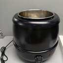 10.5QT Soup Warmers, Commercial Soup Kettle Electric Soup Pot with Stainless Steel Hinged Lid and Detachable Insert Pot, Temperature Control Knob for Restaurants and Party, Catering (Black)