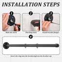 Zonon 36 '' Hanging Sign Bracket with Adjustable Rings Street Holder Hanger Metal Wall Bracket with Mounting Hardware for Bussiness Shop Home Office Classroom Outdoor - No Sign