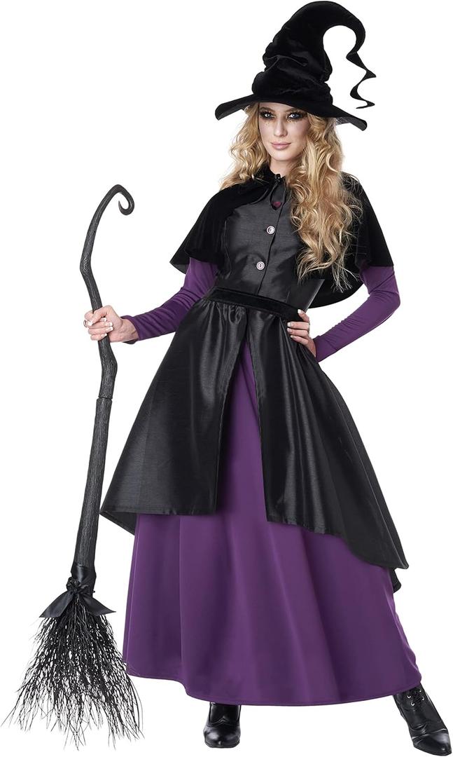 California Costumes Women's Witch's Coven Coat Dress (Large, Purple/Black)