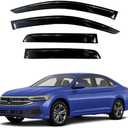 KPY Window Visor Compatible with Volkswagen (VW) Jetta 2019-2023, 4PC Rain Guard Side Window Vent Deflectors Tape-On Style, 2019 2020 2021 2022 2023