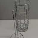 Toilet Paper Holder Stand, Freestanding Bathroom Toilet Paper Organizer, 3 Mega Roll Toilet Paper Holder for Under Sink, Vanity, Cabinet Shelf (Silver)