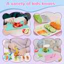 Kids Knife Set for Real Cooking 21 PCS Toddler Knife Set with Cutting Board, Crinkle Cutter, Cake Sscrapers,Apron,Serrated Edges kids kitchen knife set