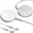 ESR for MagSafe Charger, 2 Pack Wireless Charger for iPhone 17/16/15/14/13/12,AirPods 4/3/Pro 2/Pro, Galaxy S25 Strong Magnetic Lock,Reinforced Braided Nylon A/C Cable, Silver