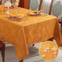 SASTYBALE Thanksgiving Tablecloths for Rectangle Tables, Jacquard Fall Table Cloth with Pumpkins and Vines, Stain Resistant Table Cover for Harvest, Dining, Party Decor (Rectangle, 60" x 120", Amber)