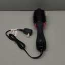 Dual Voltage Hair Dryer Brush with Negative Ion Anti-frizz Styler - Hot Air Volumizer for 110V-120V/220V-240V European and Travel Use (Black/Rose Red)