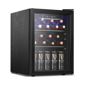 Antarctic Star Beverage Refrigerator Cooler Black, 1.7 Cu.ft, 40°F to 61°F, Mini Fridge for Soda, Beer, Wine, Glass Door,Adjustable Shelves & Digital Temperature beverage cooler for Home, Office Bar
