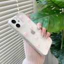 2 x NITITOP Compatible with iPhone 11 Case Clear Cute Sparkly 3D Bow Bling Glitter Bowknot for Women Girls Ultra Slim Anti-Yellow Protective Phone Cover - Pink