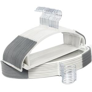 30PACK Slim Plastic Clothes Hangers, Ultra-Slim Non Slip Coat Hangers Suit with Rubber Pad, Cloth Hanger & 360° Swivel Hook, Heavy Sturdy Space-Saving Organizers for Coats, Pants, Suits, Shirts