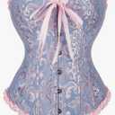 SZIVYSHI Corset Tops for Women, Bustier Shapewear Lingerie, Lace Waist Push Up Bodysuit S