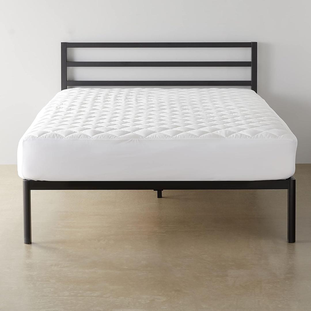 Amazon Basics Hypoallergenic Breathable Quilted Mattress Topper Pad, 18 Inches Deep, Twin XL, White