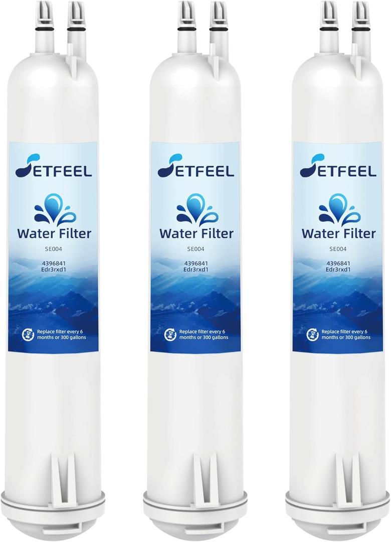 Edr3rxd1 4396841 Water Filter Replacement For Everydrop Filter 3, Compatible With Whirlpool Fridge Ice and Water Filter 3, whr3rxd1, kad3rxd1, 9083, 9030, 460-9083, 3 Pack SETFEEL