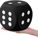 Shappy  Foam Dice Fun Filled Large Educational Toy Kawaii Giant Dice Decorative Eva Foam Jumbo Cube Big Square Building Blocks for Game Nights Learning Sessions(Black,1 Pc)