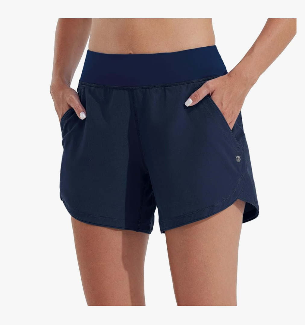 Willit Women's 5" Swim Board Shorts Quick Dry Beach Swimming Shorts UPF 50+ High Waisted Liner Pockets 12