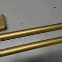 Luxury Gold Decorative Single Curtain Rod Set with Rhinestone Finials, 72-144 in, Standard Single Drapery Rod for 1 Pack, 1-1/8 in diameter, Adjustable Length