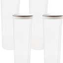 COMZPLIFE 4Pcs Plastic Spaghetti Food Storage, Clear Tall Pasta Jar organizer with Controllable Lid for Flour, Sugar, Black, Pasta, Cereal and Noodles
