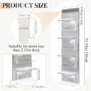 Teenyyou Hanging Yarn Storage Organizer Large Capacity Knitting Organizer with 5 Zipper Closure Compartments Over Door Knitting Storage Holder Clear Holder for Crochet Hooks Yarn Balls