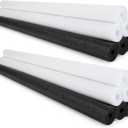 Hollowfly 12 Pcs Pool Noodles Bulk Foam Swimming Noodles Small Hollow Bright Foam Tube Pool Sticks for Craft Projects Adults Swimming Floating (40 x 1.6 Inches,Black&White)
