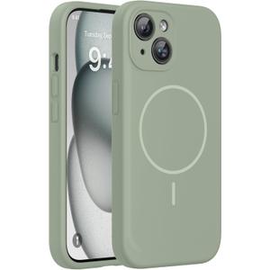 Miracase Compatible with iPhone 15 Case, [Soft Anti-Scratch Microfiber Lining], Liquid Silicone Case Gel Rubber Shockproof Drop Protection Phone Case for iPhone 15, Patina Green