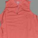 Three Sixty Six Womens Sleeveless Collarless Golf Polo Shirt with Zipper - Quick Dry Tank Tops for Women (Medium, Coral)