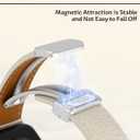 Leather Magnetic Watch Band Compatible with Apple Watch 46mm 45mm 44mm 42mm 41mm 40mm 38mm, Top Grain Designer Replacement Strap for Women Men iWatch Series 10/9/8/7/6/5/4/3/2/1/SE/Ultra 2