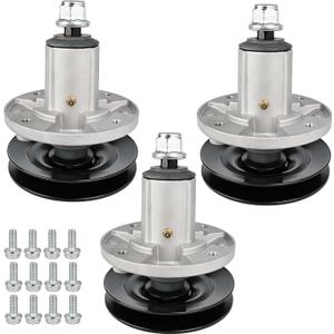 AM136733 AM143469 Spindle Assembly with M155979 Pulley for 48 Inch Mower Deck, Compatible with John Dee-re Z245 EZtrak Zero Turn Mower, Replaces AM134292 AM137097 GX20335, 3 Pack
