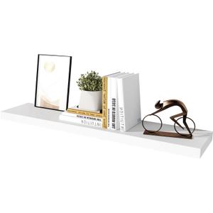 WELLAND 12" Deep White Floating Shelves, Floating Shelf Wall Shelf Display Floating Shelf, 47.24" L x 11.81" D x 2" T, Deeper Than Others, White