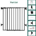 Babelio Baby Gate for Stairs, Kitchen & Doorways, No Bottom Bar| One-Handed Operation| Auto-Close| Hardware Mount (Drill Needed) Safety Dog/Pet Gate (Black - B17, 26-43" W, 28" H)