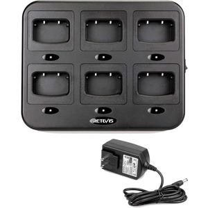 Retevis H-777 H-777H Six-Way Charger Compatible with Retevis H-777 H-777H H777D Baofeng BF-888S BF-88ST (Not for H-777S) Two Way Radio and Battery, Multi Unit Walkie Talkie Charger (1 Pack)