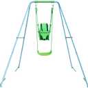 2-in-1 Toddler Swing Set - Outdoor Swing for Kids 6 Months+ with Baby Swing for Infants on Stand, Indoor & Outdoor Fun for Little Ones