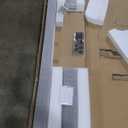 BARNSMITH 36in x 96in Glass Barn Door and 6.6FT Nickle Sliding Door Hardware Included, 5-Panel Frosted Glass, Solid Wood Covered with Water-Proof PVC Surface, Easy Assembly, White