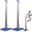 Track Field High Jump Stand, 2PCS Adjustable Aluminum, 1-7.5 Ft, Large Base