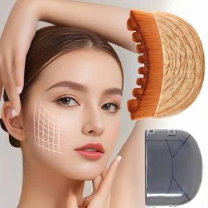 Lymphatic Contour Face Brush for Facial Lymph Drainage Massage Dry Brushing Soft Beauty Skin Care Tool with Storage Box, Designed to Enhance Lymph Flow, Reduce Puffiness Ideal Massager for Skincare 2 Packs