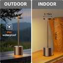 SAKRINGT Cordless Table Lamps Rechargeable,6000mAh Portable Battery Operated LED Table Light for Restaurant Outdoor 2 Pack Brown