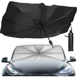 Sedan SUV Car Sun Shade for Windshield UV Rays and Heat Sun Visor Protector,Foldable Windshield Sun Shade Umbrella,Keep Car Cool,Easy to Use/Store,57''x 31''