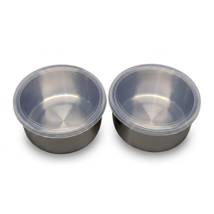 Metal Bowl Plastic Lid 2 Pcs
