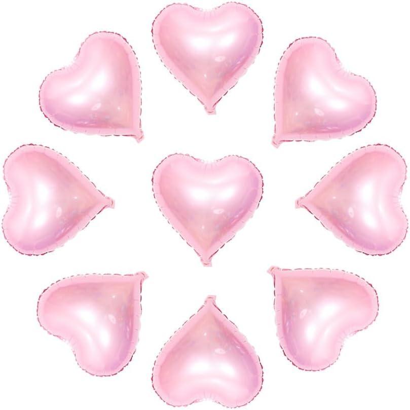 50pcs Pink Heart Foil Balloons, 10inch Pink Heart Mylar Balloons for Love Heart Balloon Valentines Birthday Wedding Party Decoration