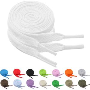2 Pairs Flat Shoelaces for Athletic Running Sneakers Casual Shoes Unisex Colorful Shoe Laces Polyester