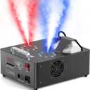 2000W Professional Fog Machine Dual Nozzle with 16 RGB LED, DMX Control Adjustable Smoke Direction, 2.5L Tank LCD Display 30000CFM for Halloween Christmas Stage DJ Party Club Events