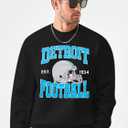 Football Sweatshirt for Men: Game Day Season Pullover Football Team Fans Tops (Black, XL)