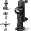 Lamicall Aluminum Phone Tripod Mount with 3 Cold Shoes & Arca Port & 1/4" Thread, [Wider Clamp] Camera Phone Holder Adapter for iPhone 17 Smartphone Tripod Cell Phone Holder for Video Streaming Vlog