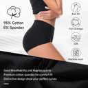 Womens Cotton Underwear Briefs for Women Ladies Panties (Black, M)