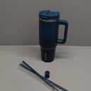BJPKPK 40 oz Tumbler With Handle Insulated Tumblers With Lid And Straw Stainless Steel Thermal Cup,Indigo Black