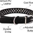 Spiked Dog Collar, Spike Collar for Dogs, Durable PU Leather Studded Dog Collar with Leash, Epesiri Funny Mushrooms Rivet Small Puppy Dog Collars, Pet Cat Adjustable Collar, Best Gift, Black XSmall