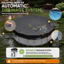Dual-Rope 22-24Ft Round Pool Cover with Automatic Drainage Device