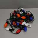 Novelty Lights Multi Hanging Ceramic Christmas String Lights - Retro Fit Traditional C9 Indoor/Outdoor Light Set w/ 25 Mini Bulbs for Roof Lines, Patios & More (Black Wire, 25' Long)