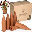 Upforesy 6 Pack Terracotta Watering Spikes for Indoor and Outdoor Plants - Simple and Easy Setup - Keep Plants Happy and Watered While You are Away