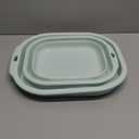 Collapsible Wash Basin Set of 2, Foldable Small Medium Size Wash Basin, Portable Plastic Basins for Laundry, Bottles, Travel, Camping (Green)