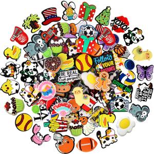 60Pcs Silicone Focal Beads, Non-Repeat Bulk Focal Beads for Beadable Pens Keychains Bracelets Jewelry DIY Making Ideal for Class Party Favor Gifts